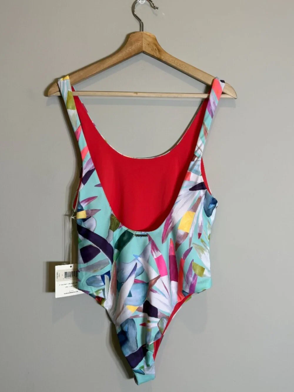 Mara Hoffman Mia Marimba One Piece Swimsuit Women's Large Aqua Revolve $225 NWT
